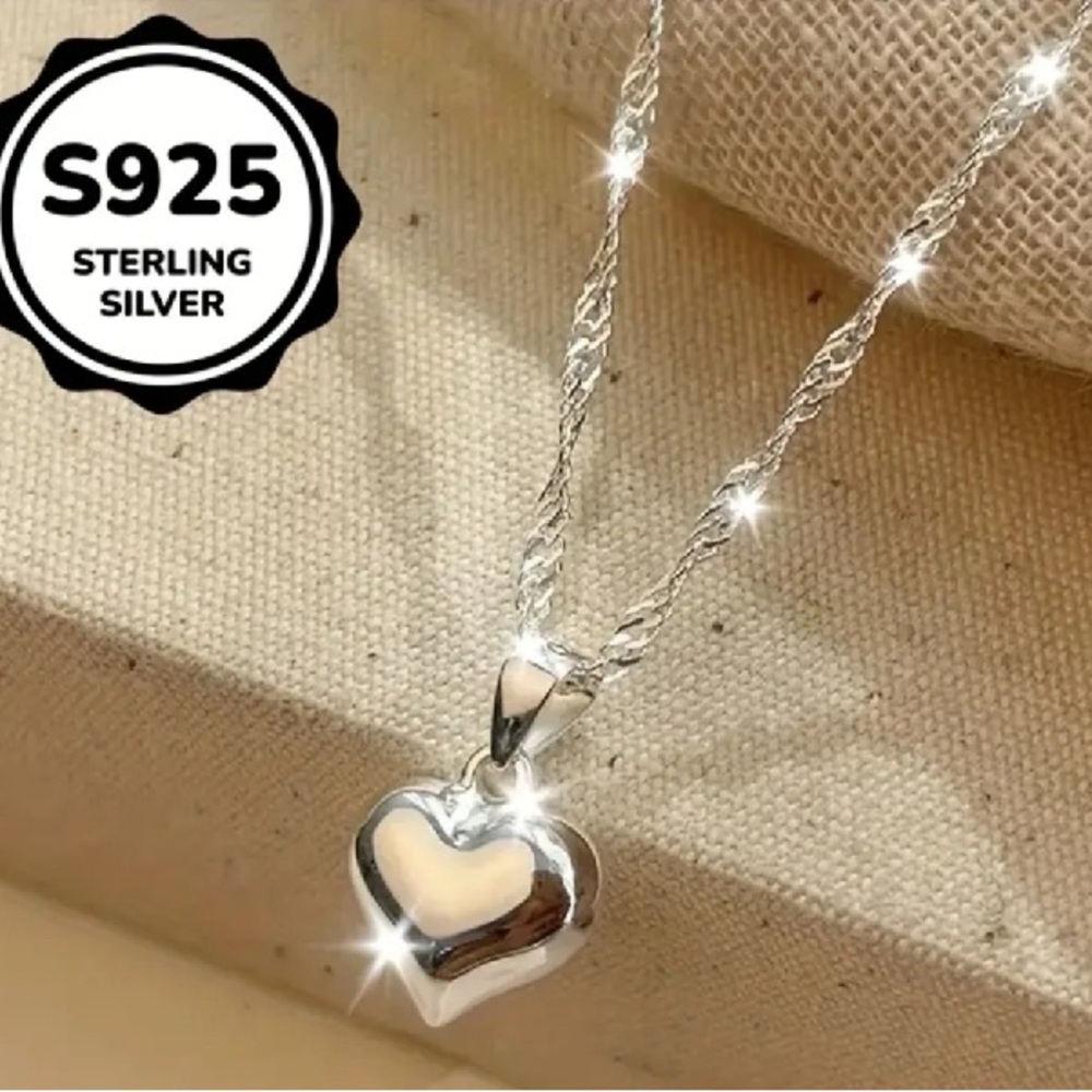 NEW Sterling Silver Heart Pendant Necklace